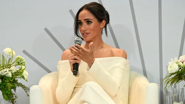 NEW YORK, NEW YORK - OCTOBER 10: Meghan, Duchess of Sussex speaks onstage at The Archewell Foundation Parents’ Summit: Mental Wellness in the Digital Age during Project Healthy Minds' World Mental Health Day Festival 2023 at Hudson Yards on October 10, 2023 in New York City. (Photo by Bryan Bedder/Getty Images for Project Healthy Minds)