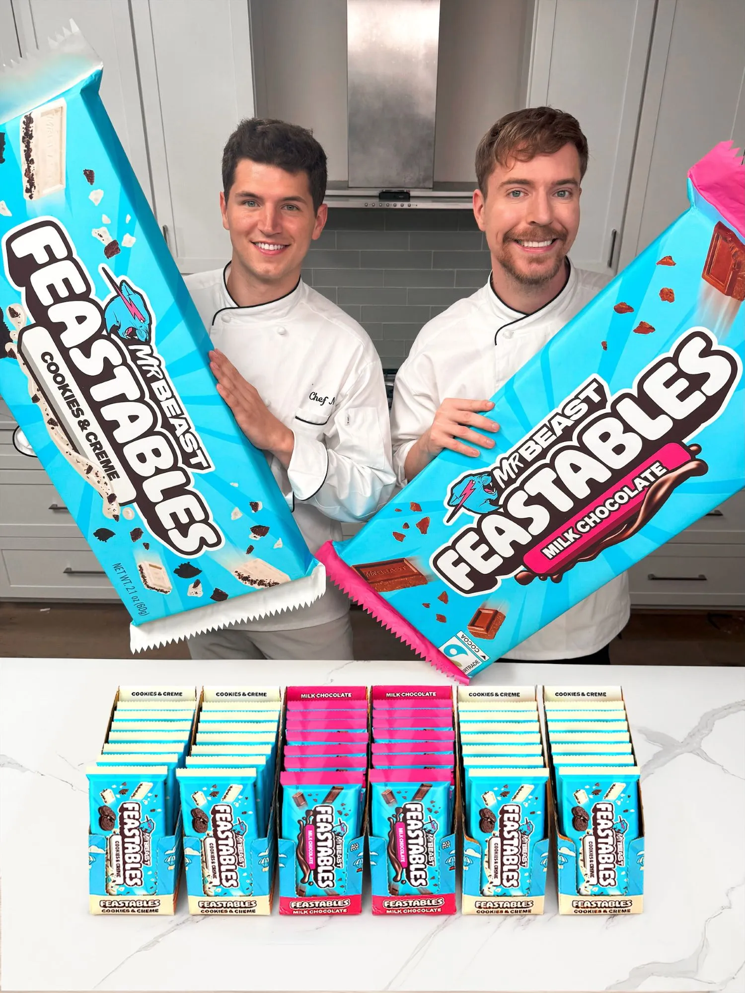 Nick DiGiovanni and Mr. Beast for Feastables