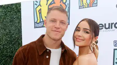 Olivia Culpo Says Husband Christian McCaffrey Will Be Hiding If She s Matching Their Baby GettyImages 1489939457
