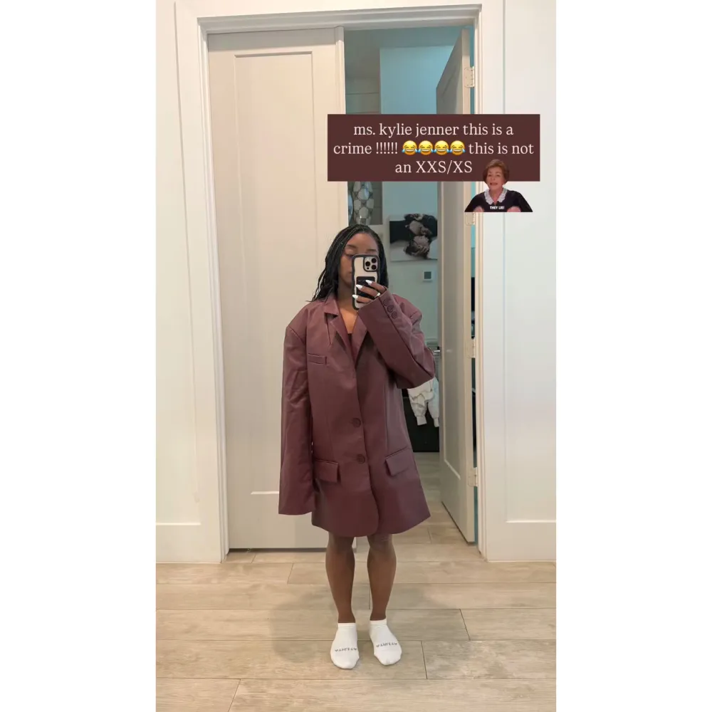 Simone Biles Playfully Calls Out Kylie Jenner For Oversized Fit 2