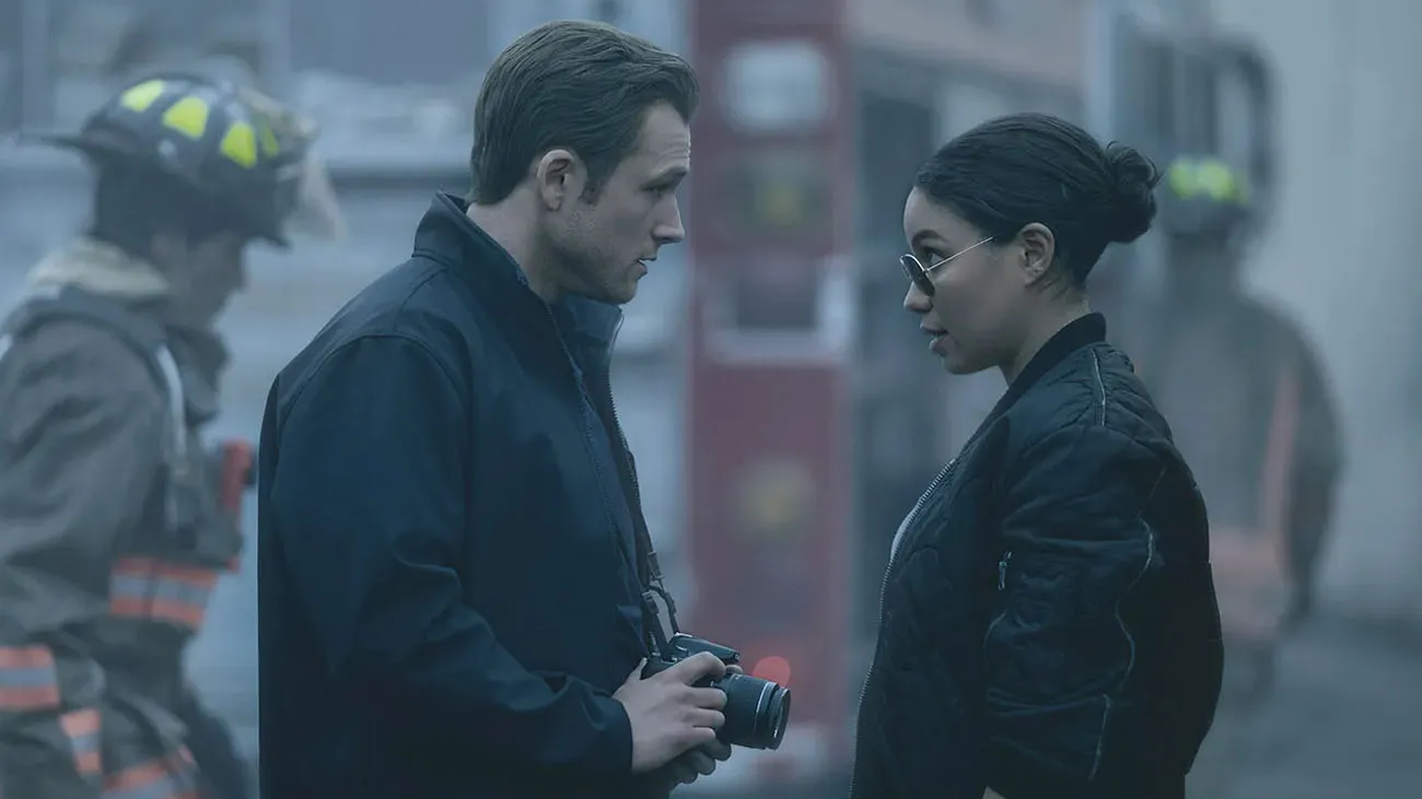 Taron Egerton and Jurnee Smollett in Smoke