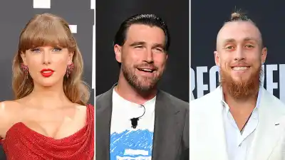 Taylor Swift Travis Kelce and George Kittle Jam Out to Love Story During Tight End U Party 2197310399 2214788418 2161417844