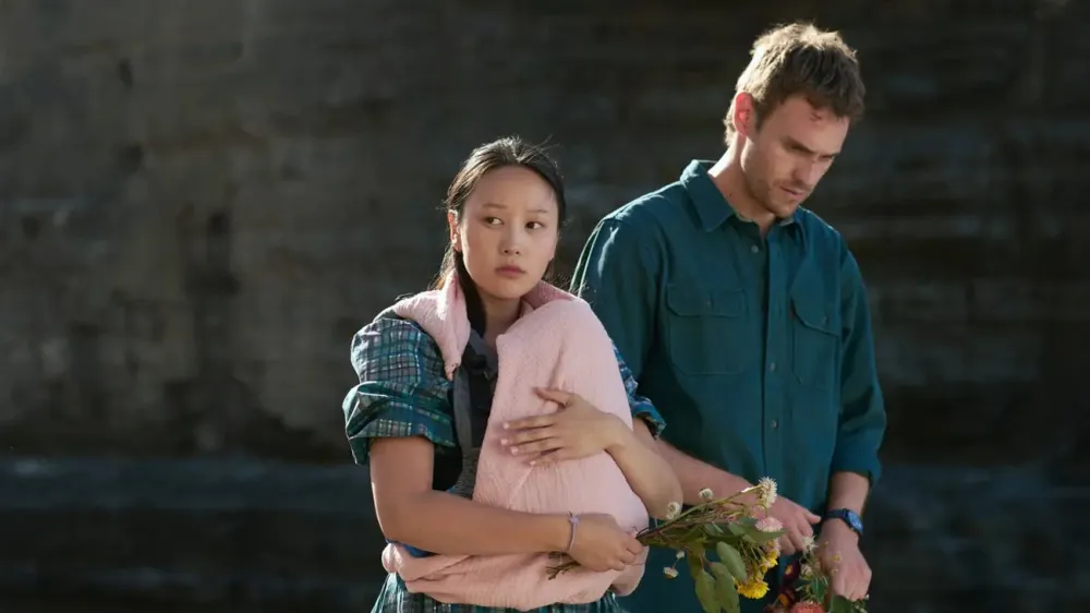 Yerin Ha and Charlie Vickers in The Survivors