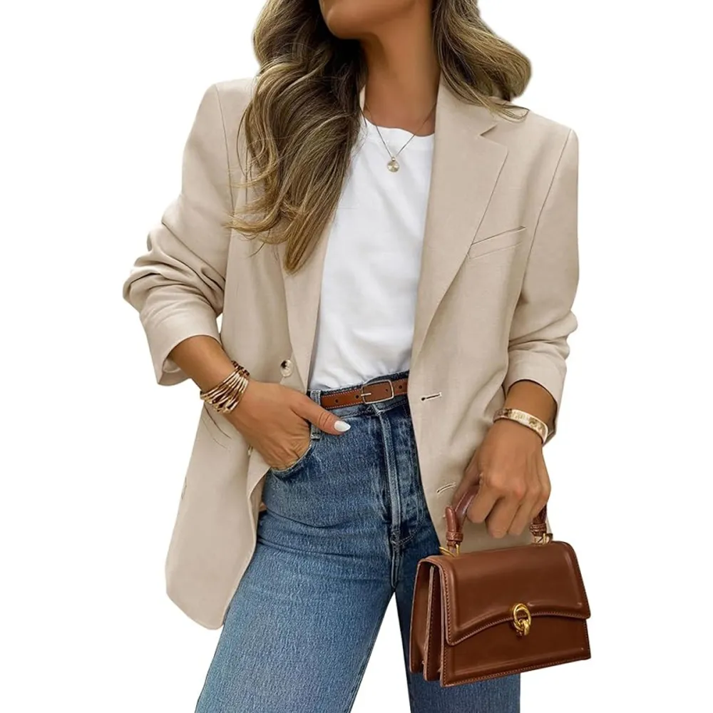 Prettygarden Lapel Open Front Blazer