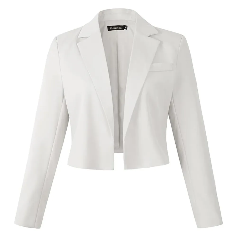 Beninos Open Front Cropped Blazer Amazon