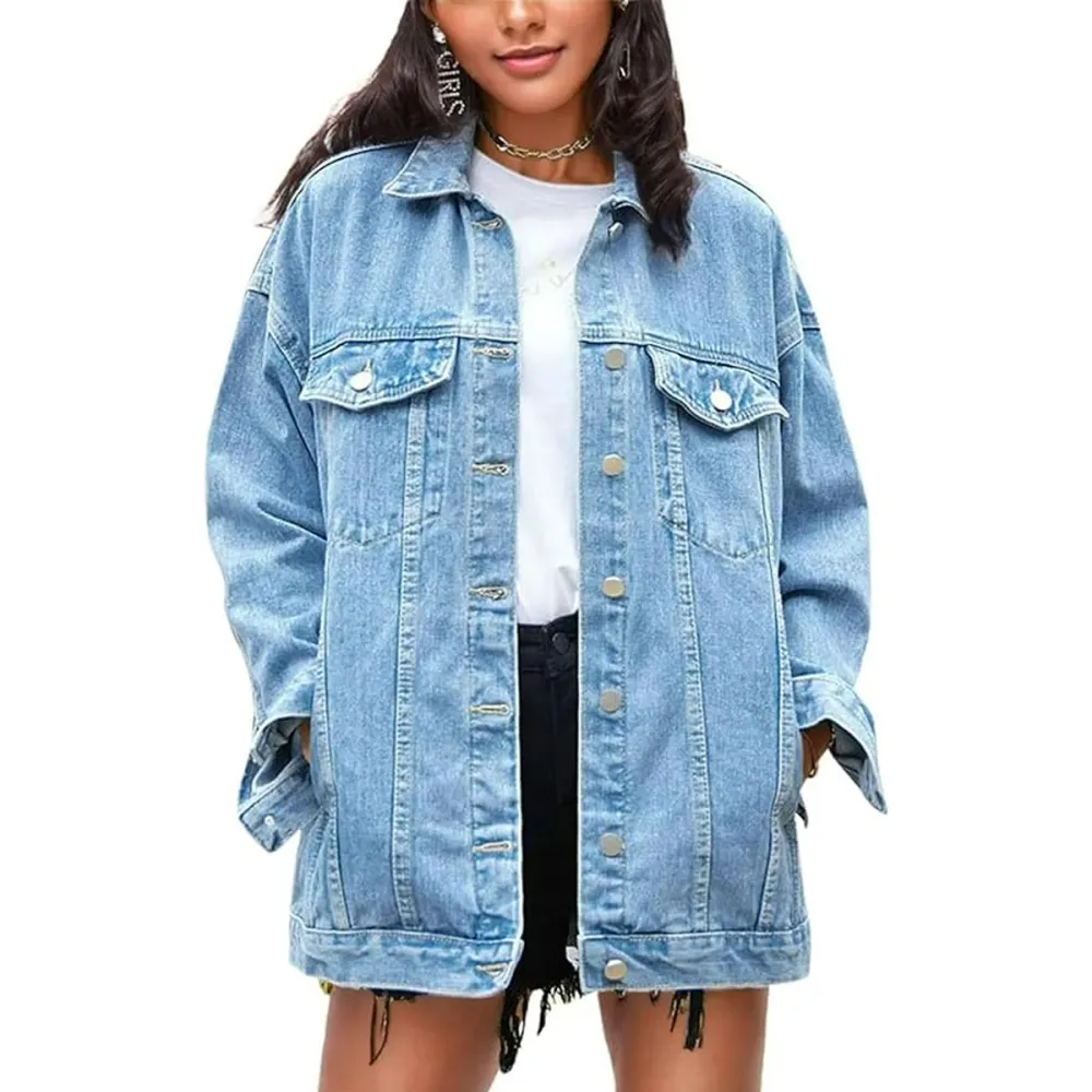 Omoone Oversized Mid Long Denim Jacket