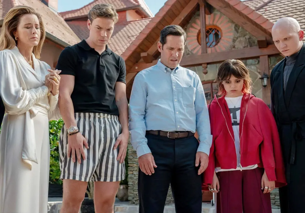 Jenna Ortega and the cast of Death of a Unicorn