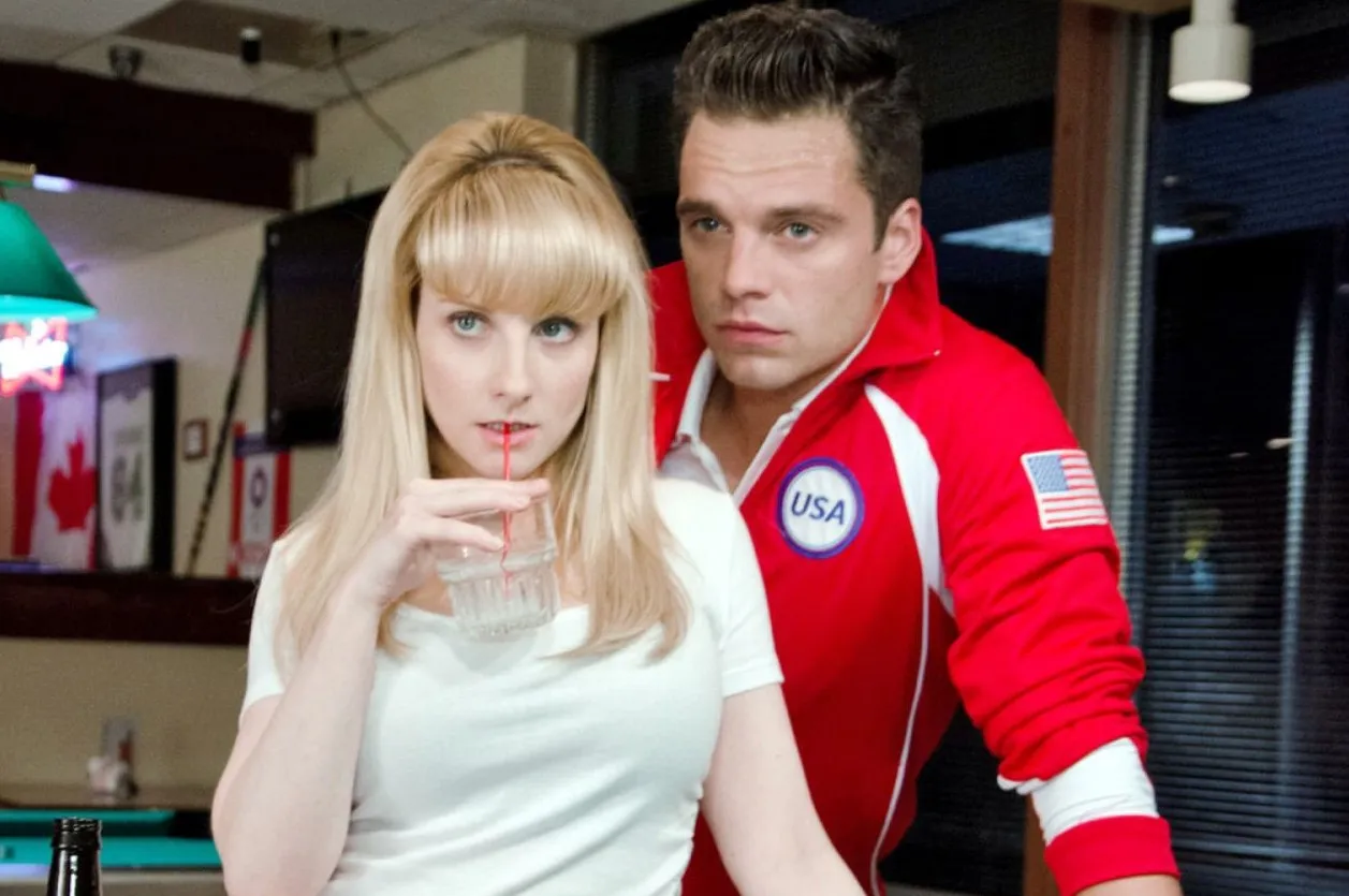 Melissa Rauch and Sebastian Stan in The Bronze