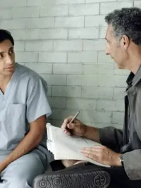Riz Ahmed and John Turturro in The Night Of.