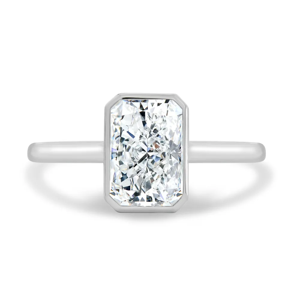 Zoe Bezel Radiant Cathedral Solitaire