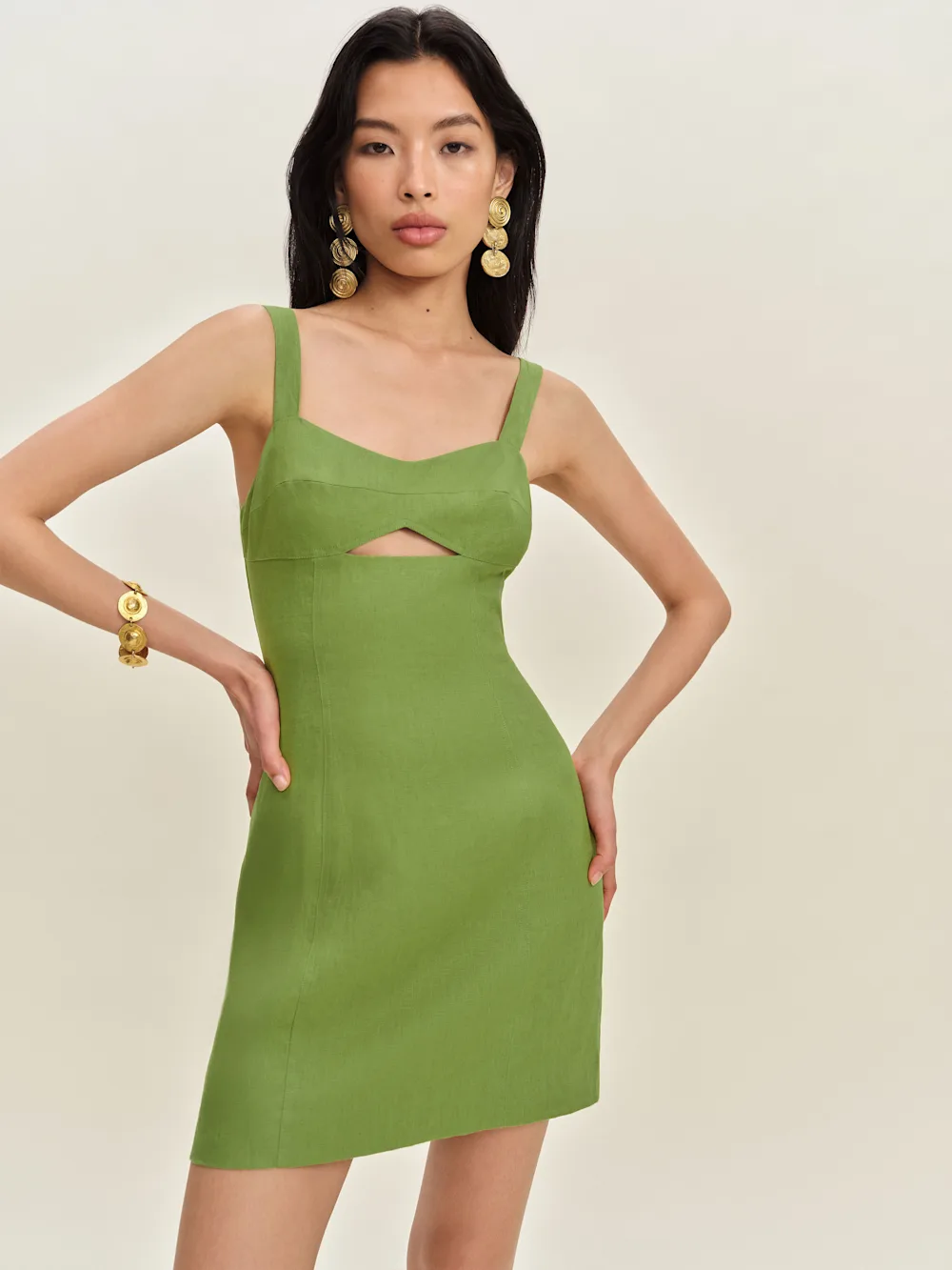 cutout linen dress