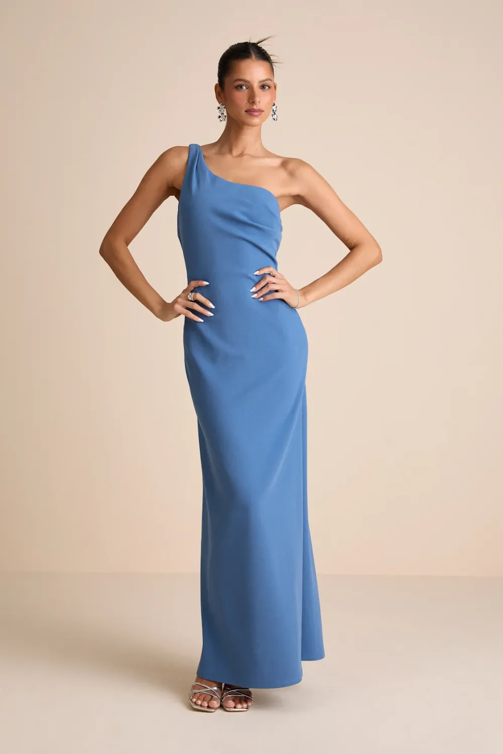 one-shoulder maxi dress