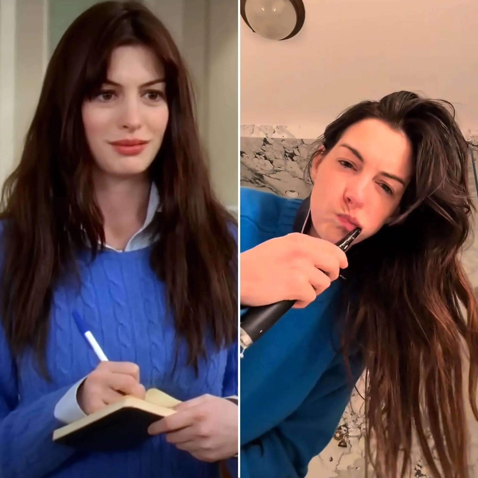 Anne Hathaway Brings Back Cerulean Sweater from The Devil Wears Prada on Set