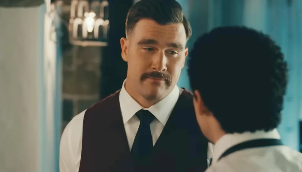 Bad Bunny Slathers a Shirtless Travis Kelce in Honey in Happy Gilmore 2