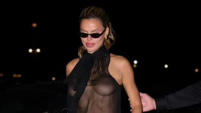 Brooks Nader Shows Off Her Curves in Nipple Baring Top in Paris