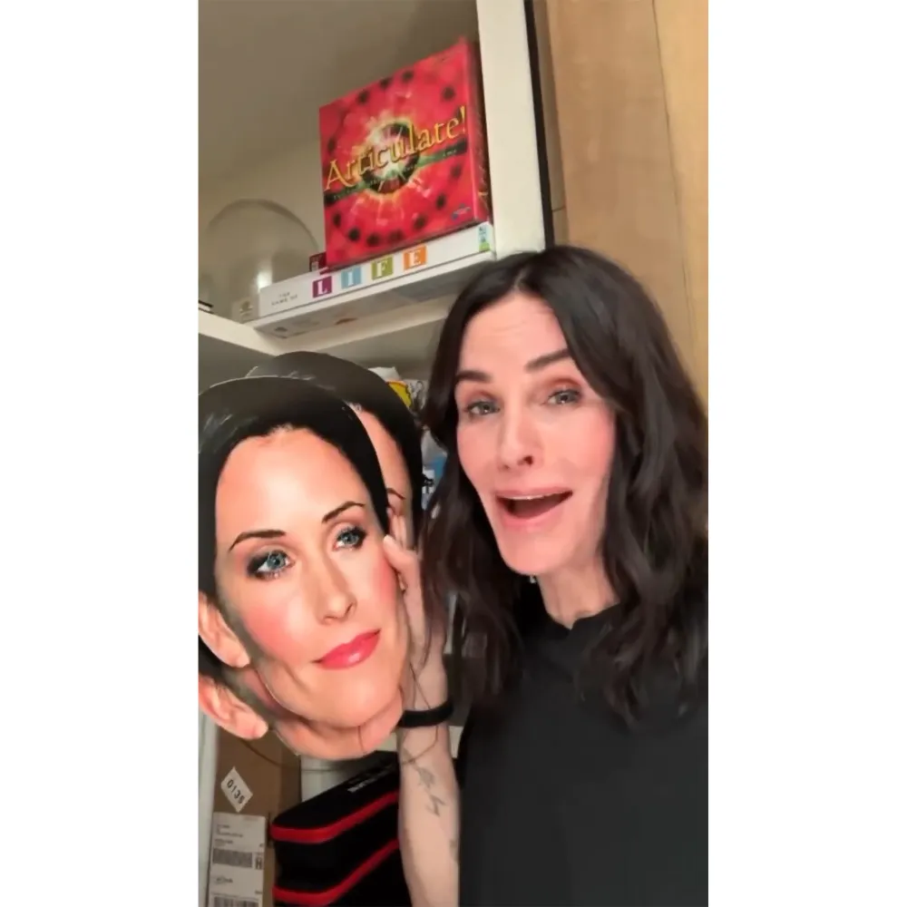 Courteney Cox Closet Tour Scream Mask Cardboard Cutouts of Herself