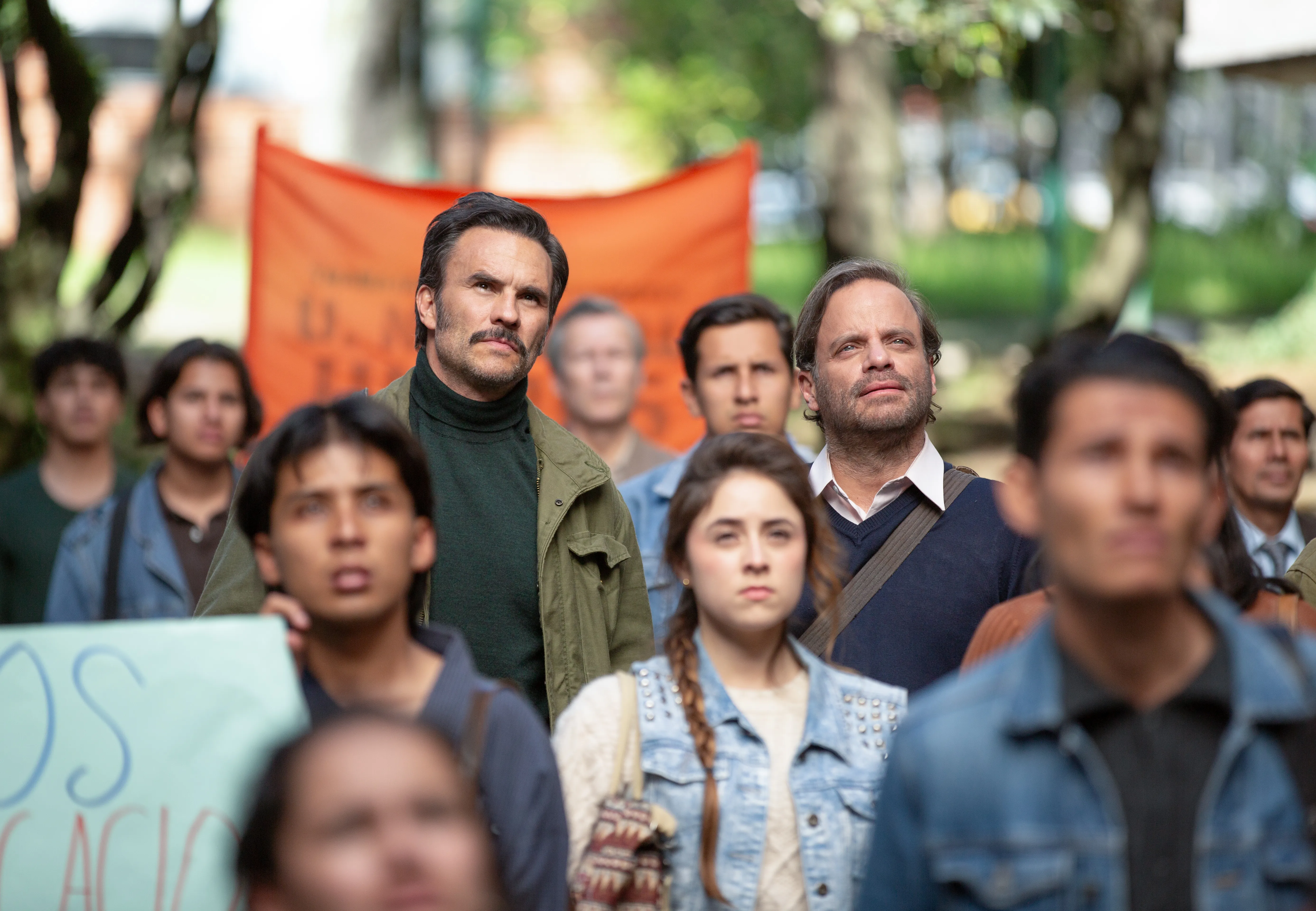 Juan Pablo Raba como Fernando, Carlos Mariño como Pedro en 'Delirio'.
