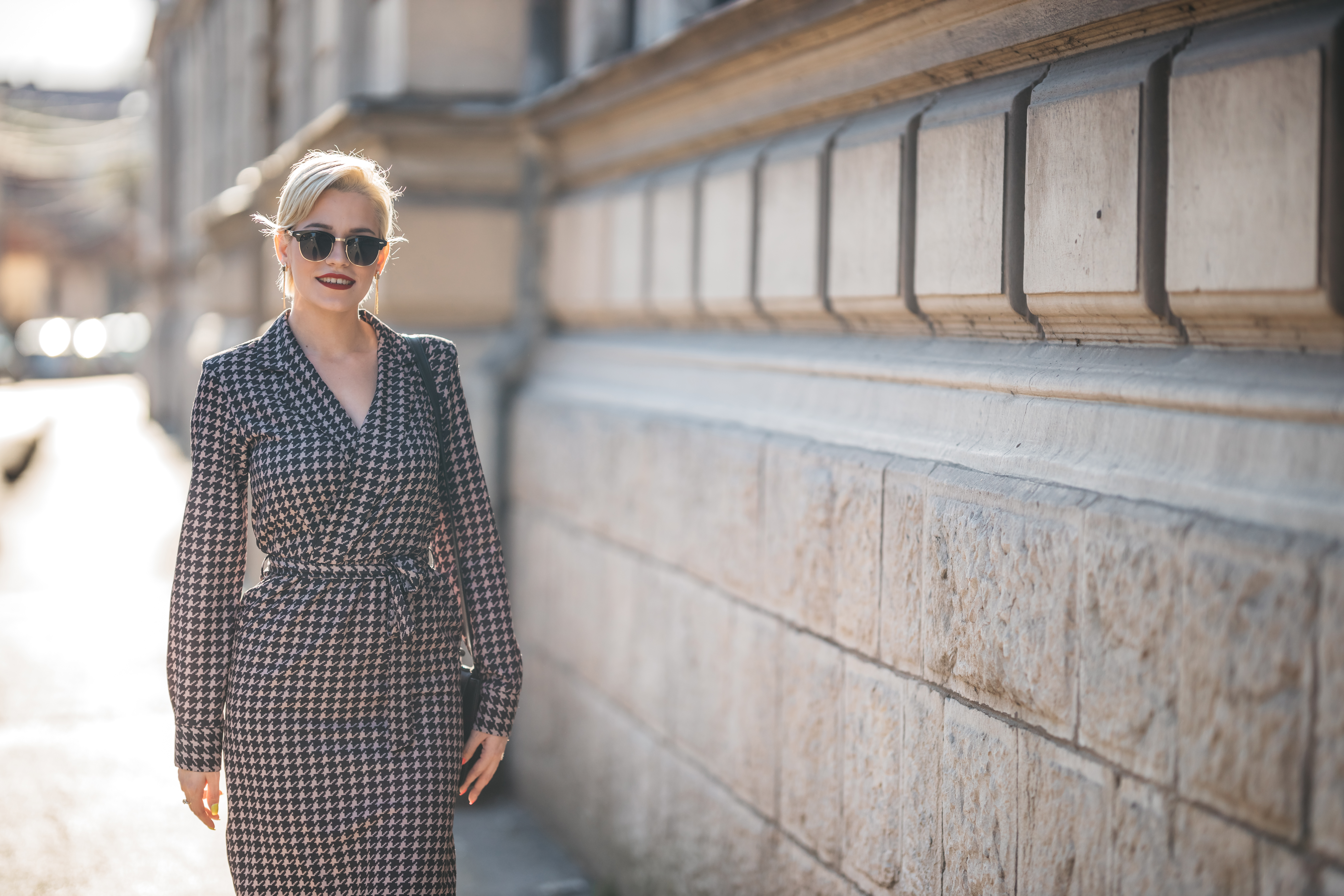 Portrait of a business woman with short blonde hair