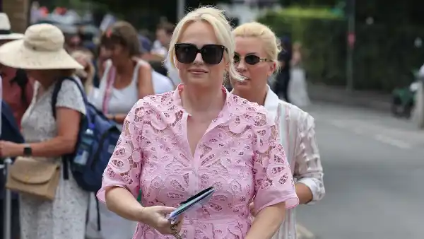 Rebel Wilson attends day two of the Wimbledon Tennis Championships at All England Lawn Tennis and Croquet Club on July 01, 2025 in London, England.