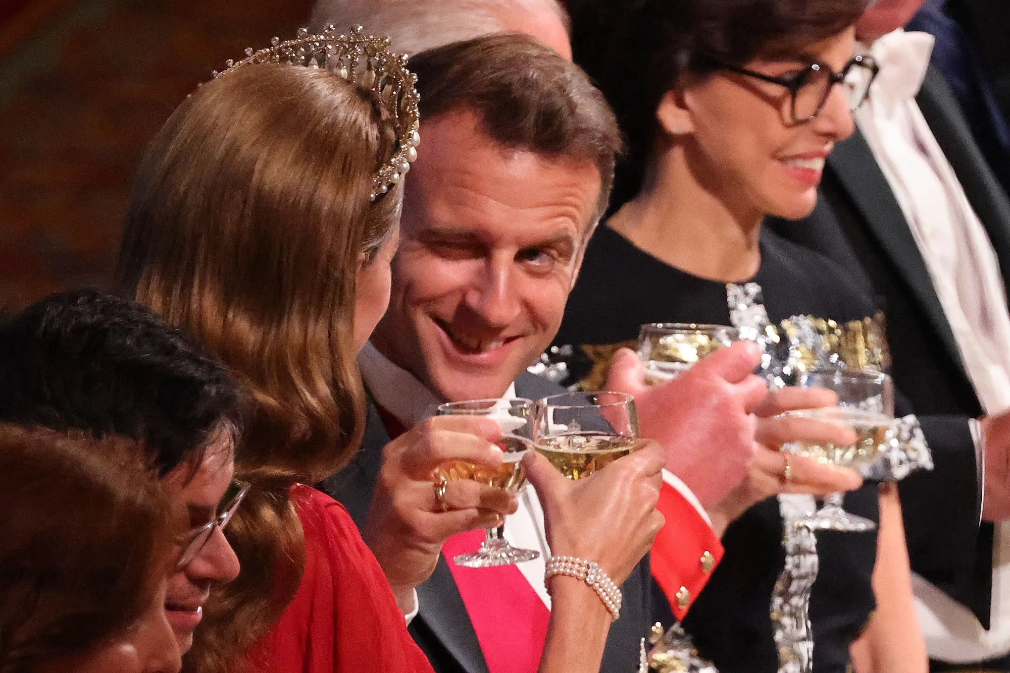 Kate Middleton Gets a Cheeky Wink From French President Emmanuel Macron at the State Banquet