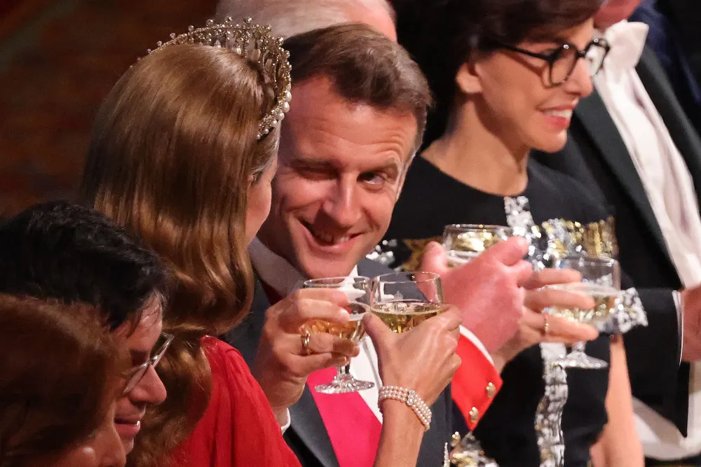Kate Middleton Gets a Cheeky Wink From French President Emmanuel Macron at the State Banquet
