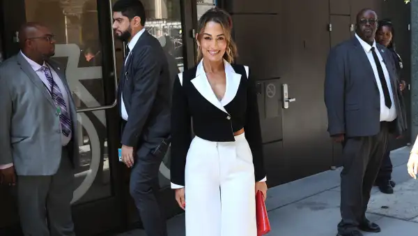 Nikki Bella is seen arriving at the ABC studios on July 08, 2025 in New York City.