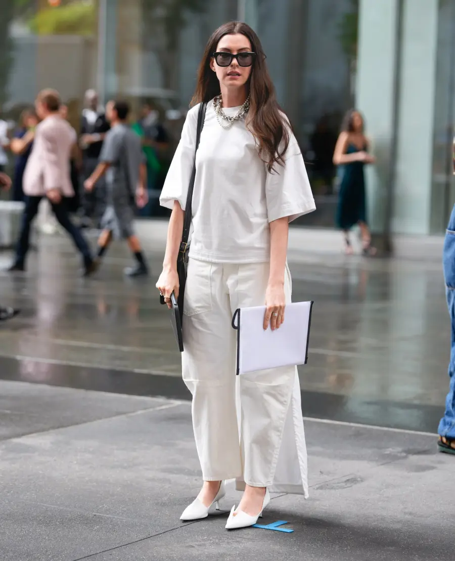 Every Look Anne Hathaway Wore While Filming ‘The Devil Wears Prada 2’