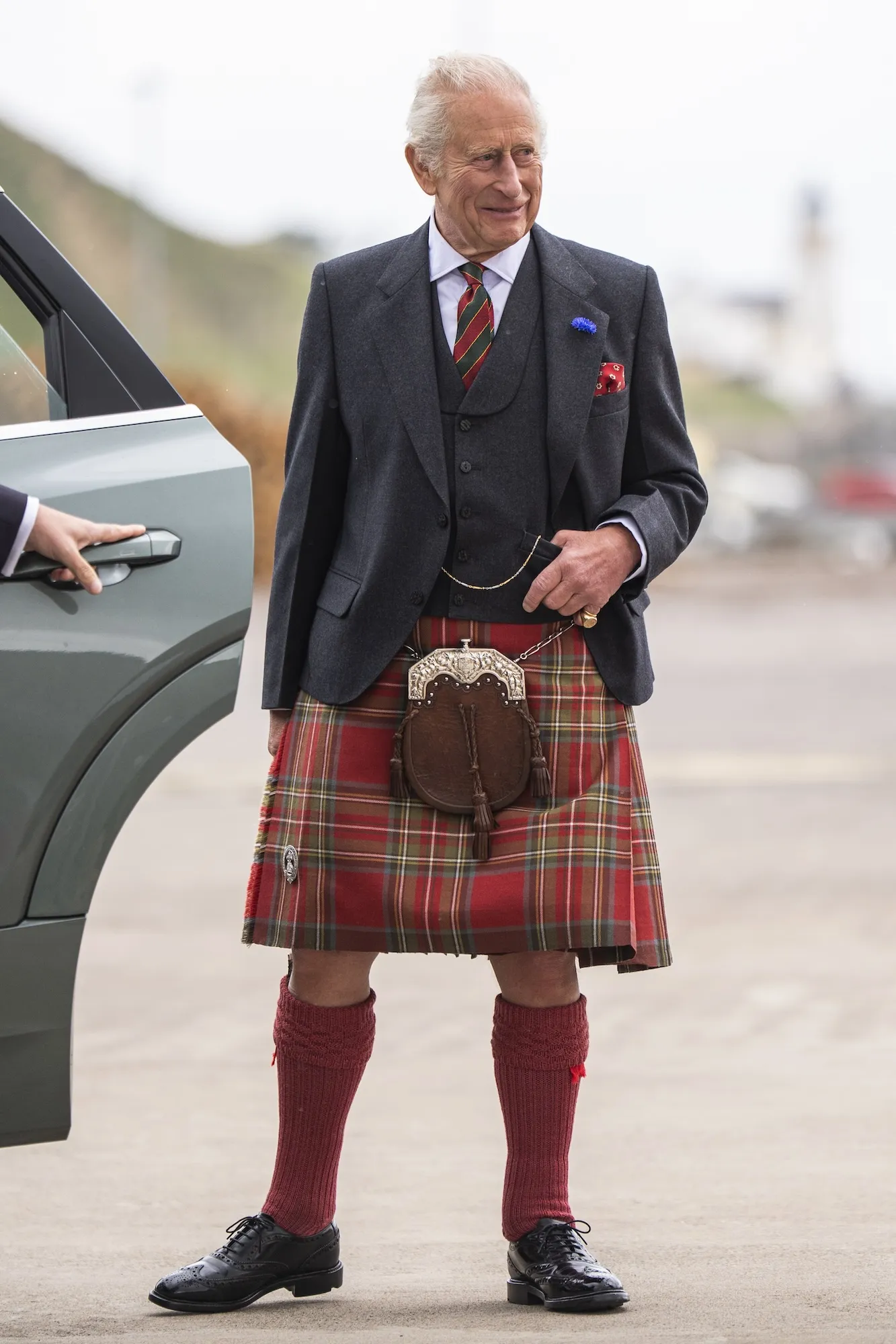 King Charles Rocks a Red Kilt in Scotland: See His Festive Outfit