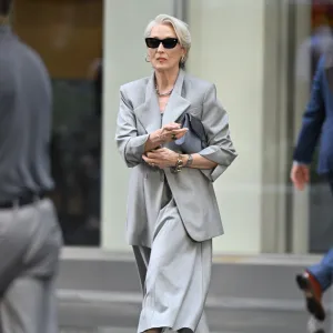 Meryl Streep is seen on the set of 'The Devil Wears Prada 2' in Midtown Manhattan on July 28, 2025 in New York City.