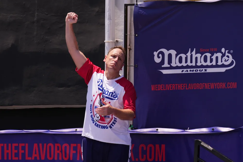 Joey Chestnut Wins Hot Dog Contest GettyImages-2222804728