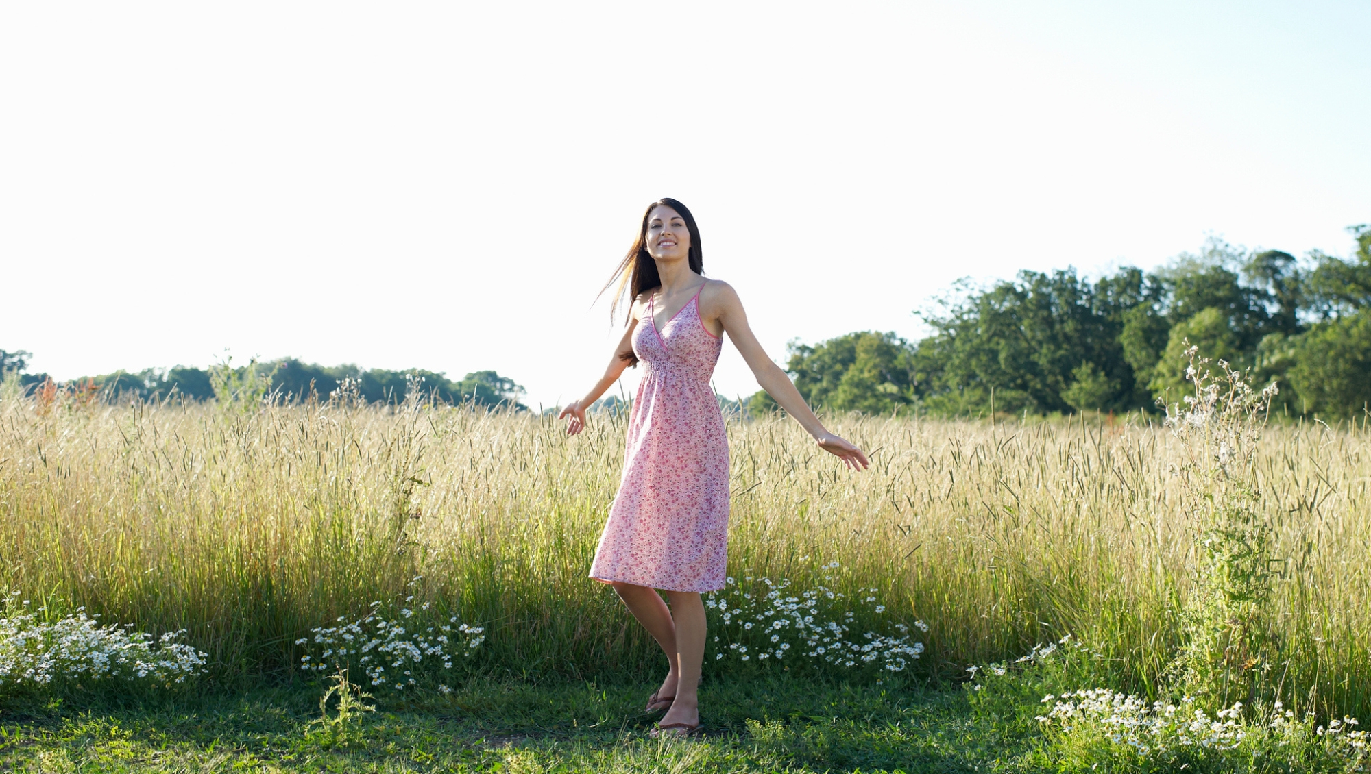 Model wears a summer dress during Amazon Prime Day
