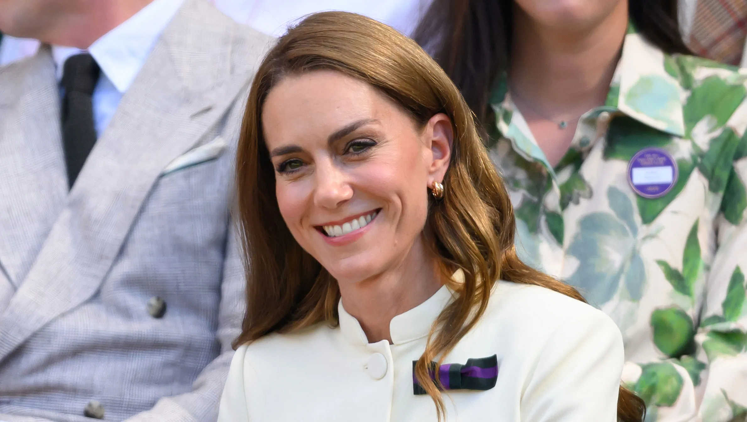 LONDON, ENGLAND - JULY 12: Catherine, Princess of Wales attends day thirteen of the Wimbledon Tennis Championships at the All England Lawn Tennis and Croquet Club on July 12, 2025 in London, England. (Photo by Karwai Tang/WireImage)