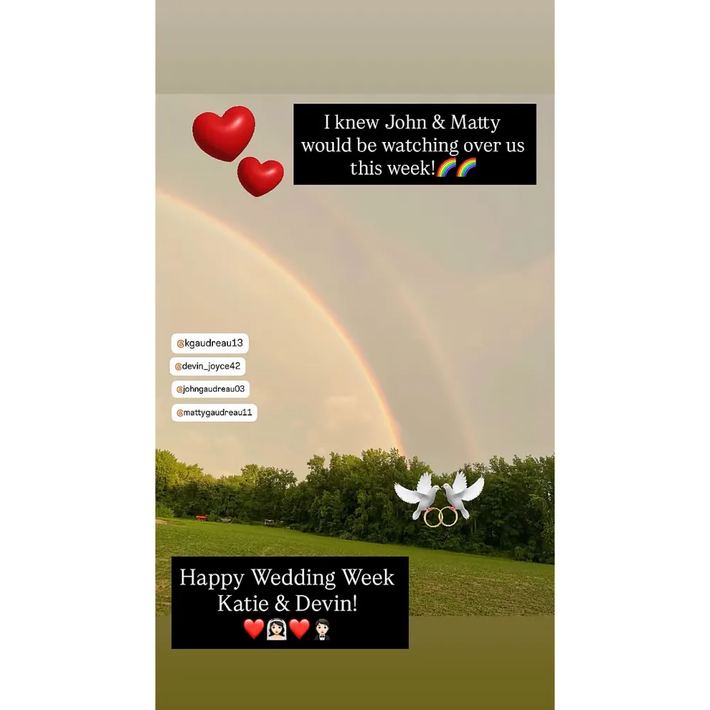 Katie Gaudreau Spots Double Rainbows Over Her House Days Before Her Rescheduled Wedding After Brothers Deaths 2