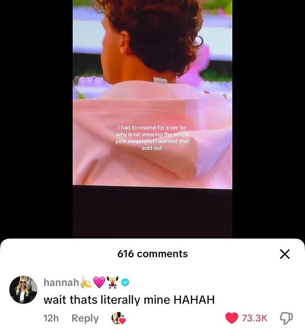 Love Island s Nic Wears Hannah s Sweatshirt After She Was Dumped From the Island