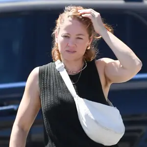 EXCLUSIVE: *NO WEB UNTIL 945PM EDT 15TH JULY* Erika Christensen favors the natural look as she steps out flaunting unshaven armpits 25 years after her breakout role in 'Traffic'