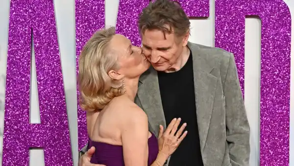 Pamela Anderson Kisses Naked Gun Costar Liam Neeson at UK Premiere Feature