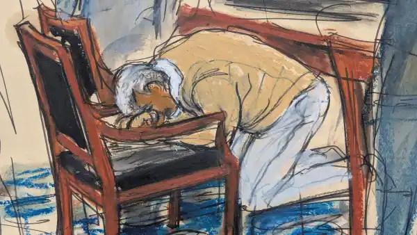 Sean Diddy Combs Courtroom Sketch After Verdict On Knees