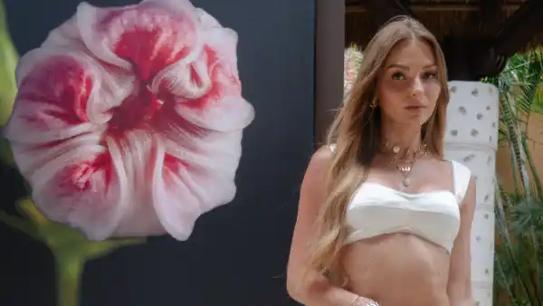 Irina Baeva, actriz de origen ruso en el Hotel Arte de Xcaret.