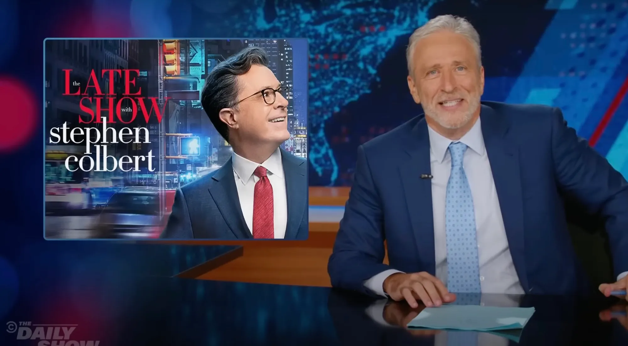 The Daily Show's Jon Stewart Blasts CBS for Canceling Stephen Colbert