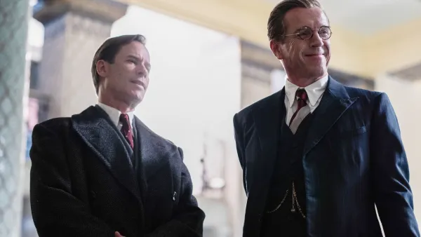 Guy Pearce and Damien Lewis in A Spy Among Friends