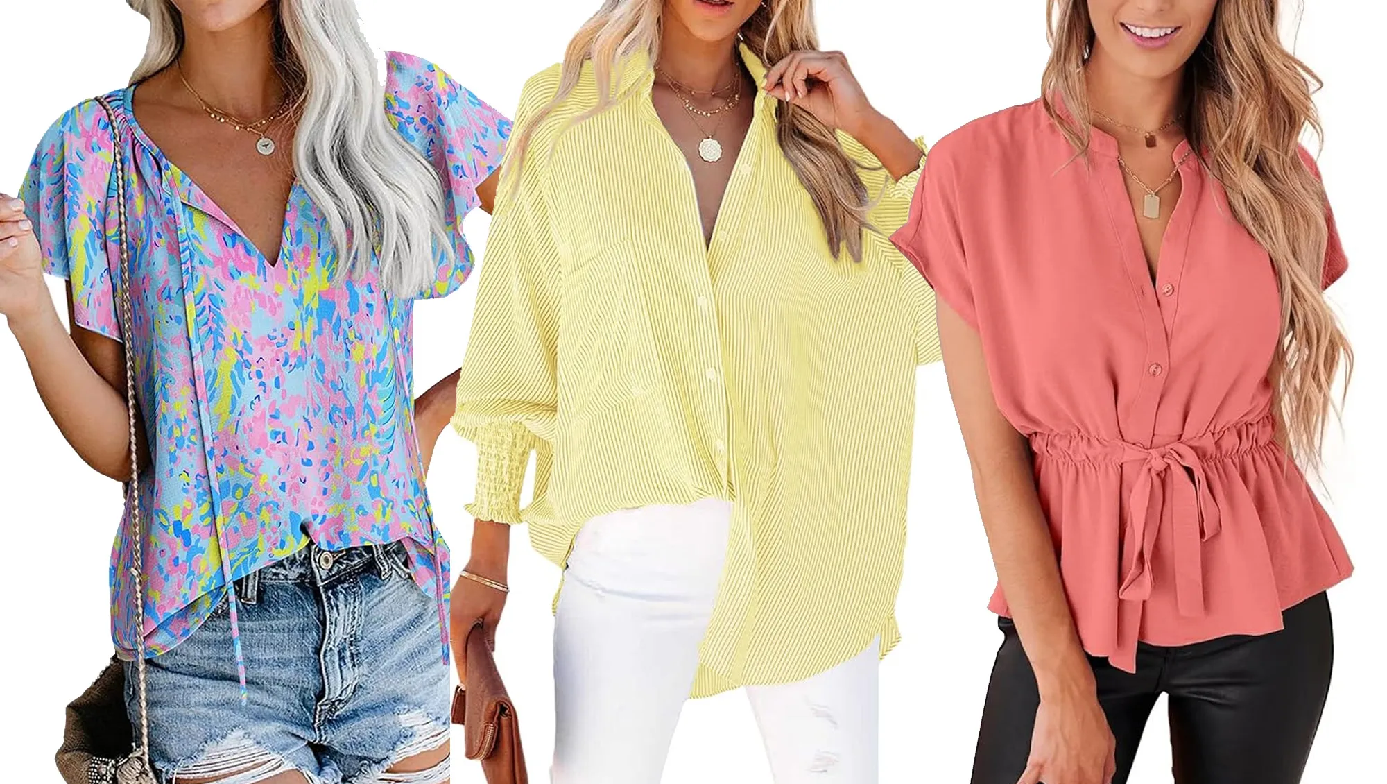 three amazon blouses