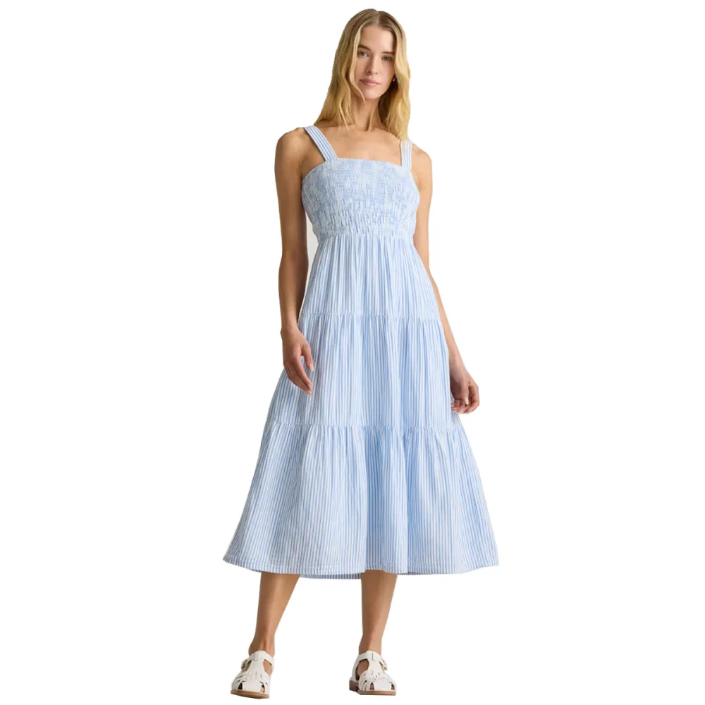 Women's 100% Organic Cotton Gauze Smocked Sleeveless Maxi Dress