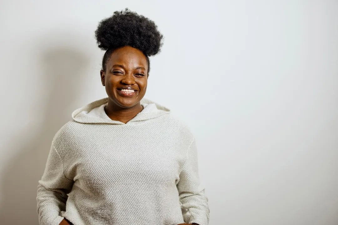 Young woman in comfortable clothing
