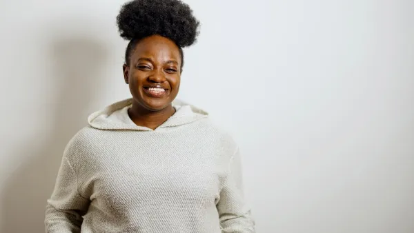 Young woman in comfortable clothing