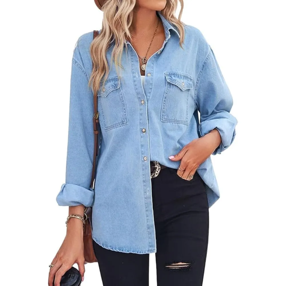 Chouyatou Denim Button Down Shirt
