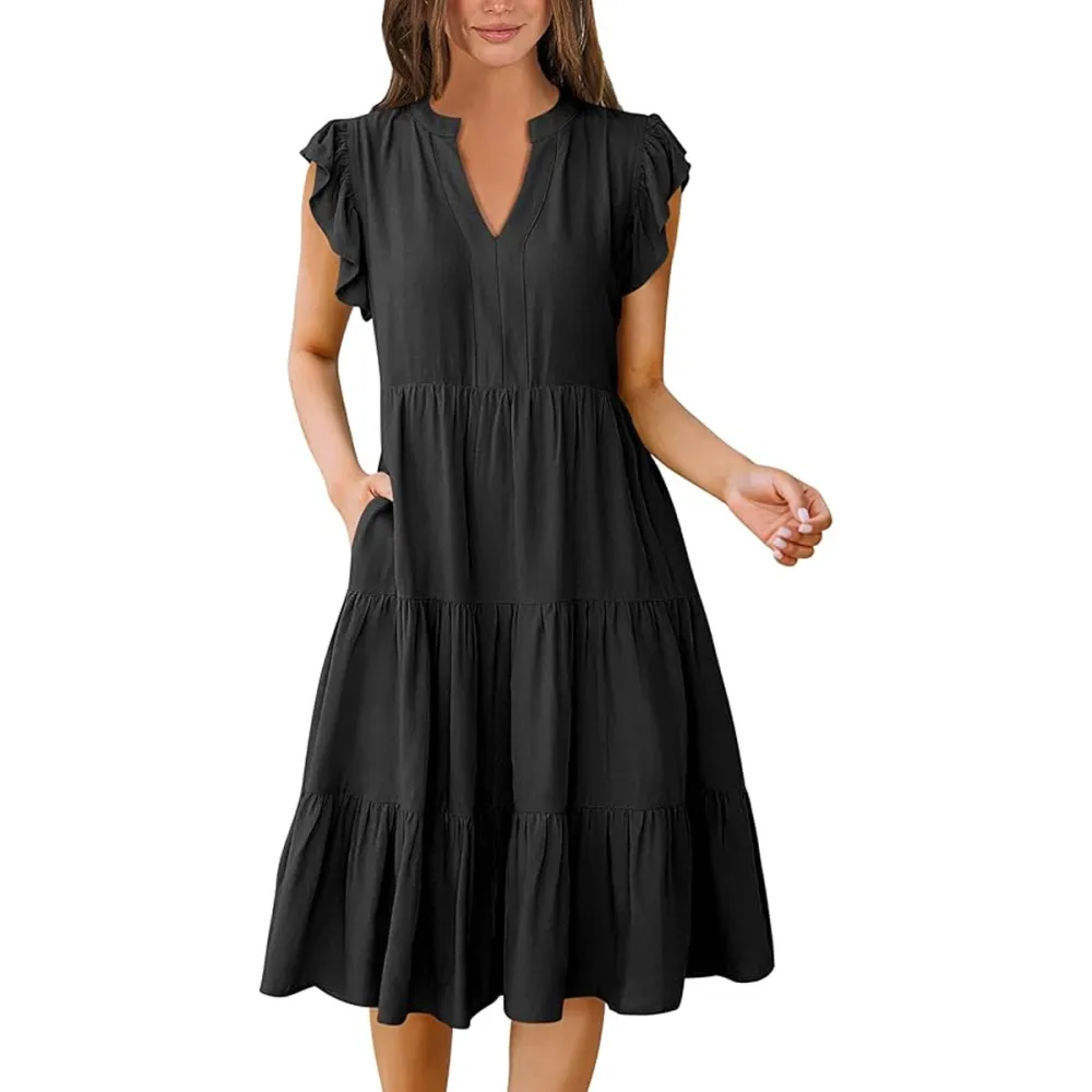 Anrabess Ruffle Sleeve Midi Sundress