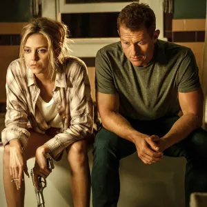 Riley Voelkel andJames Badge Dale in Hightown