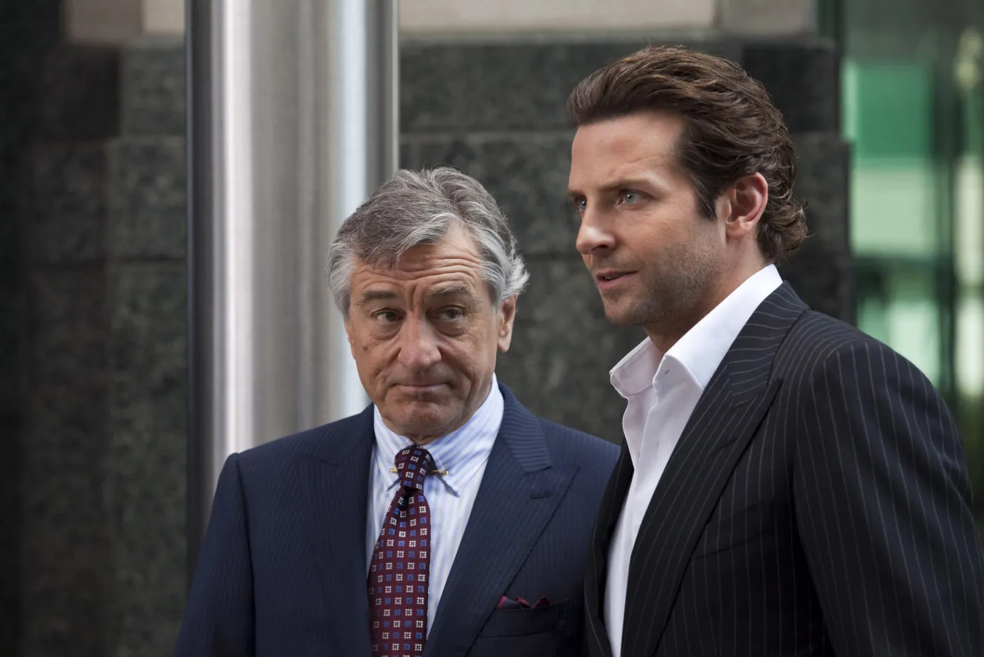 Robert De Niro and Bradley Cooper in Limitless.