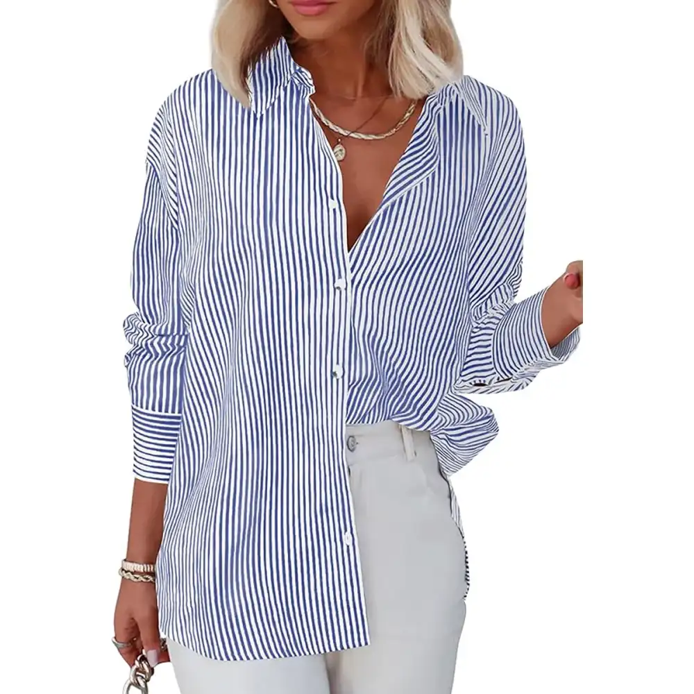 Diosun Classic Striped Button Down Shirt 