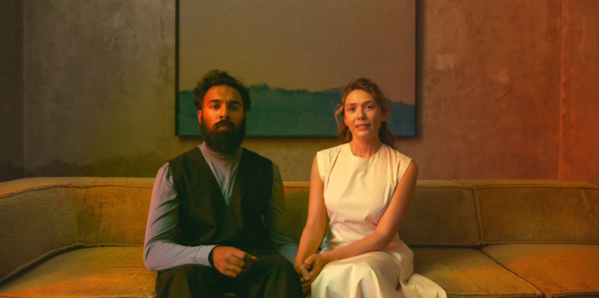 Himesh Patel, Elizabeth Olsen in The Assessment